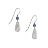 Silver Forest Blue Bead And Silver-Tone Metal Teardrop Earrings -Fashion Accessories Store Blue Bead and Silver Teardrop Earrings E8981 01