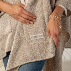 Taupe Remembrance Prayer Shrobe -Fashion Accessories Store Creamy White and Beige Robe Shawl 1005012882 04