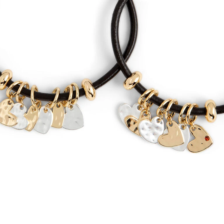 Demdaco Giving Collection Heart Charm Bracelets, Set Of 2 3 Demdaco Giving Collection Heart Charm Bracelets, Set Of 2