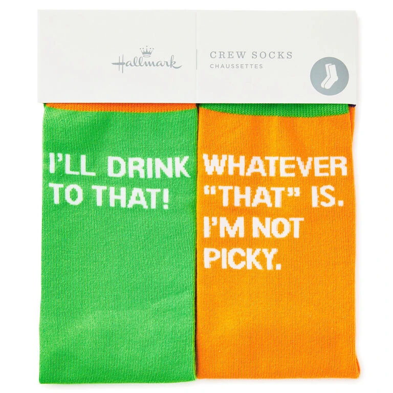 Hallmark I'll Drink To That Funny Crew Socks 4 Hallmark I'll Drink To That Funny Crew Socks - Image 2