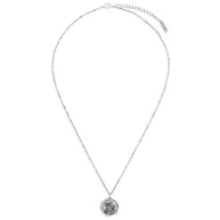 Floral Charm Dear You Mom Necklace, 17.5" -Fashion Accessories Store Floral Design Silver Charm Necklace 1005060050 03