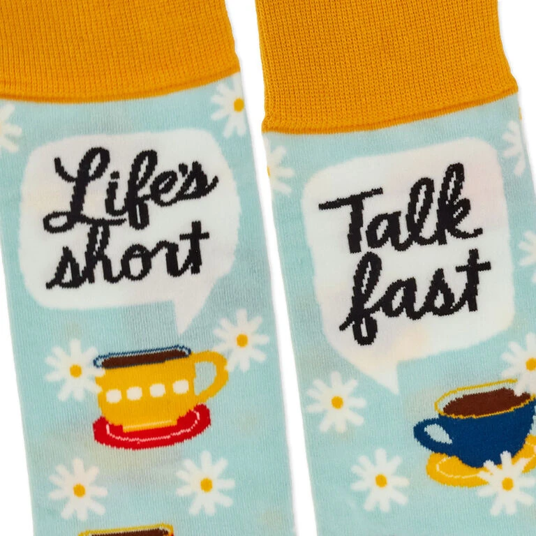 Hallmark Gilmore Girls Life's Short, Talk Fast Crew Socks 4 Hallmark Gilmore Girls Life's Short, Talk Fast Crew Socks - Image 3