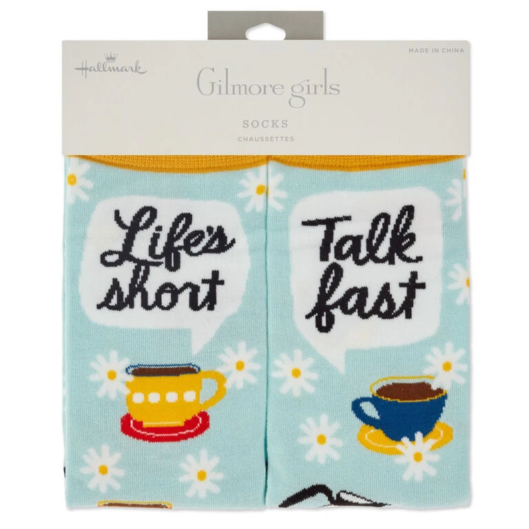 Hallmark Gilmore Girls Life's Short, Talk Fast Crew Socks 5 Hallmark Gilmore Girls Life's Short, Talk Fast Crew Socks - Image 4