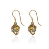 Silver Forest Gold-Tone Open Leaf Beaded Metal Drop Earrings 2 Silver Forest Gold-Tone Open Leaf Beaded Metal Drop Earrings -Fashion Accessories Store GoldTone Leaf and Beads Metal Drop Earrings NE1880 01
