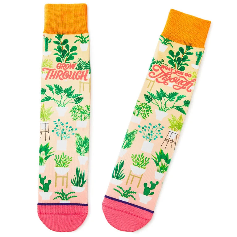 Hallmark Grow Through Plants Fun Crew Socks 3 Hallmark Grow Through Plants Fun Crew Socks