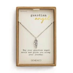 Demdaco Guardian Angel Wing Pendant Necklace, 18" 7 Demdaco Guardian Angel Wing Pendant Necklace, 18" -Fashion Accessories Store Guardian Angel Wing Charm Necklace 1008100026 03