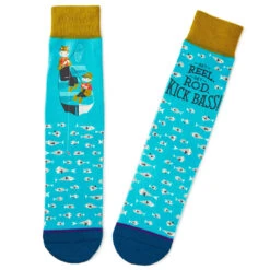 Hallmark Kick Bass Fishing Funny Crew Socks