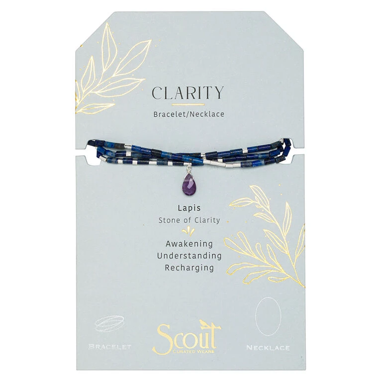 Silver, Lapis And Amethyst Wrap Bracelet/Necklace With Teardrop Charm 3 Silver, Lapis And Amethyst Wrap Bracelet/Necklace With Teardrop Charm