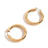 Howard's Jewelry Large Tube Gold Hoop Earrings -Fashion Accessories Store Large Tube Gold Hoop Earrings 10513 01