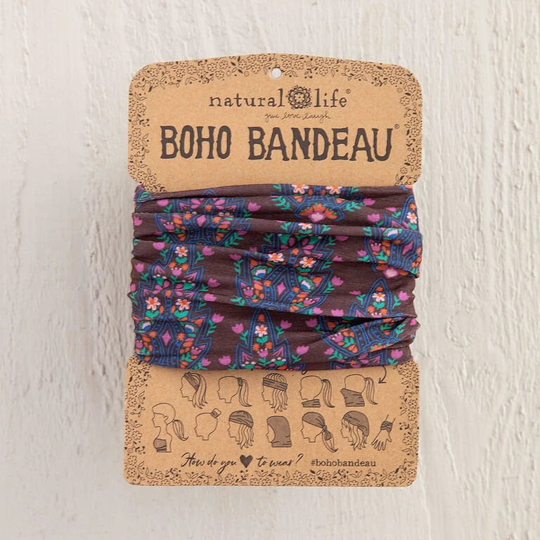 Natural Life Dark Mauve Trellis Boho Bandeau 3 Natural Life Dark Mauve Trellis Boho Bandeau