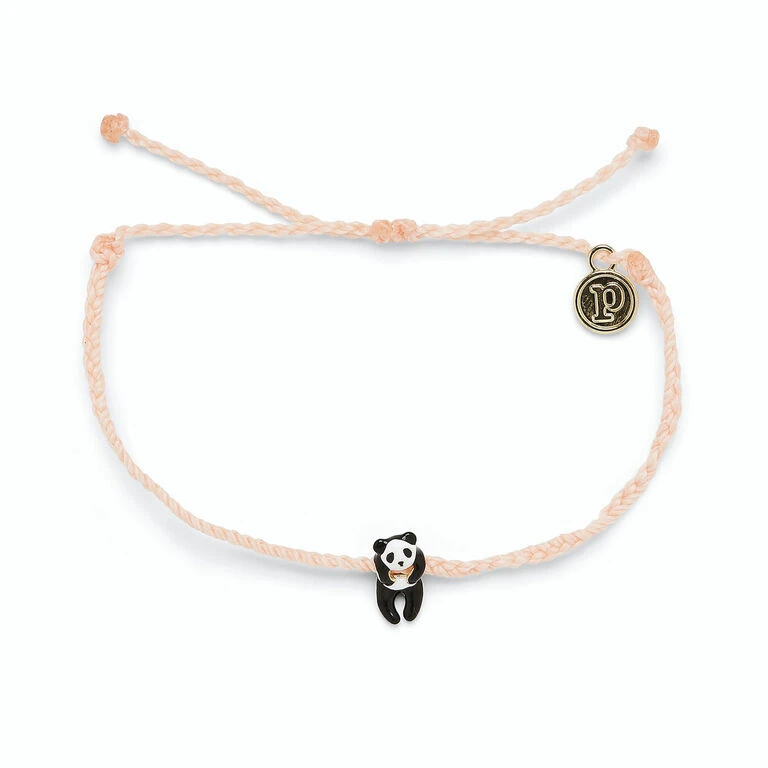 Pura Vida Panda Charm Blush Pink Bitty Braid Bracelet 3 Pura Vida Panda Charm Blush Pink Bitty Braid Bracelet