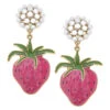 Pearl Cluster And Strawberry Drop Earrings 1 Pearl Cluster And Strawberry Drop Earrings -Fashion Accessories Store Pearl Cluster and Strawberry Drop Earrings 24174EPK 01
