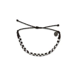 Pura Vida Black Woven Seed Bead Checkerboard Bracelet