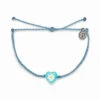 Pura Vida Blue Daisy Heart Charm Bracelet 1 Pura Vida Blue Daisy Heart Charm Bracelet -Fashion Accessories Store Pura Vida Blue Daisy Heart Bead Bracelet 10BRXX1648BLST 01