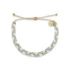 Pura Vida Braided Gold Coast Bracelet 1 Pura Vida Braided Gold Coast Bracelet -Fashion Accessories Store Pura Vida Gold Blue and White Braided Bracelet 10BRXX1002GDCO 01