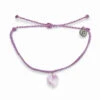 Pura Vida Stone Heart Amethyst Charm Bracelet 2 Pura Vida Stone Heart Amethyst Charm Bracelet -Fashion Accessories Store Pura Vida Purple Amethyst Heart Cord Bracelet 10BRXX1651LPUR 01
