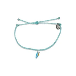 Pura Vida Seafoam Braided Bracelet With Toucan Bird Charm