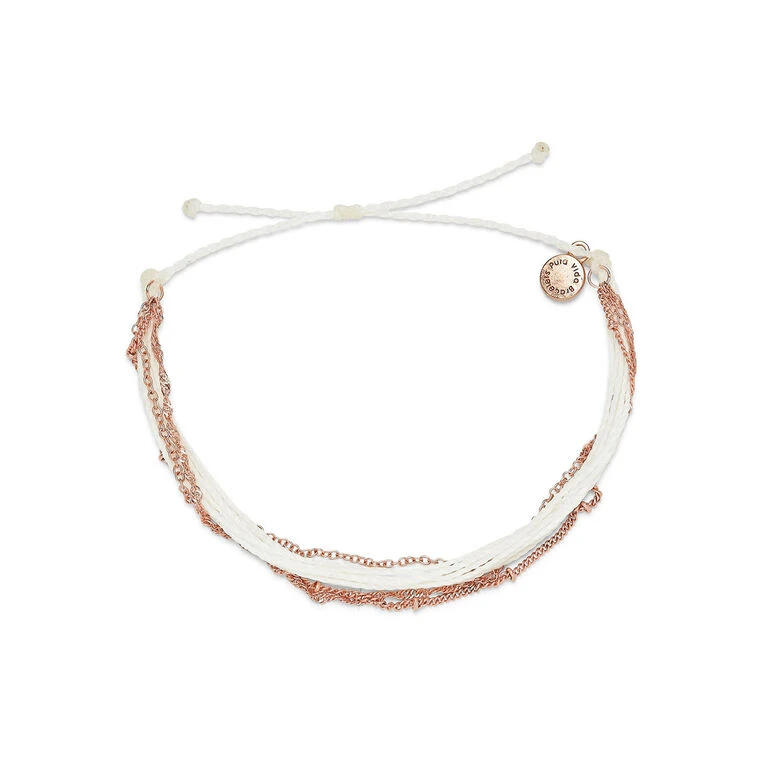 Pura Vida Multistrand White And Rose Gold Chain Bracelet 3 Pura Vida Multistrand White And Rose Gold Chain Bracelet