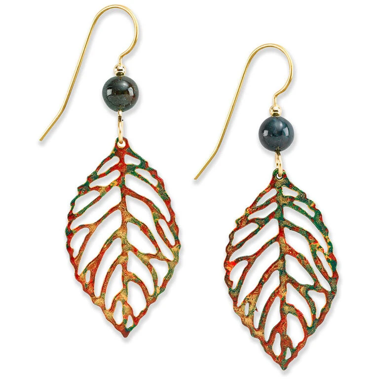 Colorful Leaf Metal Drop Earrings 3 Colorful Leaf Metal Drop Earrings