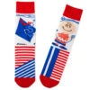 Hallmark Peanuts® Charlie Brown With Kite Novelty Crew Socks 1 Hallmark Peanuts® Charlie Brown With Kite Novelty Crew Socks -Fashion Accessories Store RedWhiteBlue Charlie Brown With Kite Socks 1PAJ3536 01