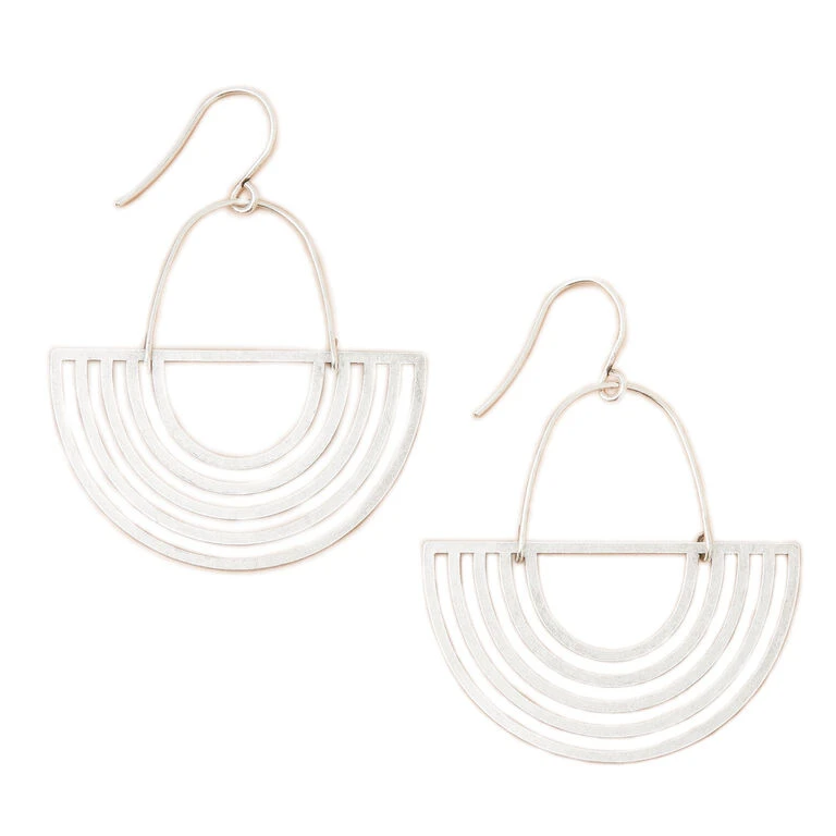 Solar Ray Silhouette Sterling Silver Earrings 3 Solar Ray Silhouette Sterling Silver Earrings