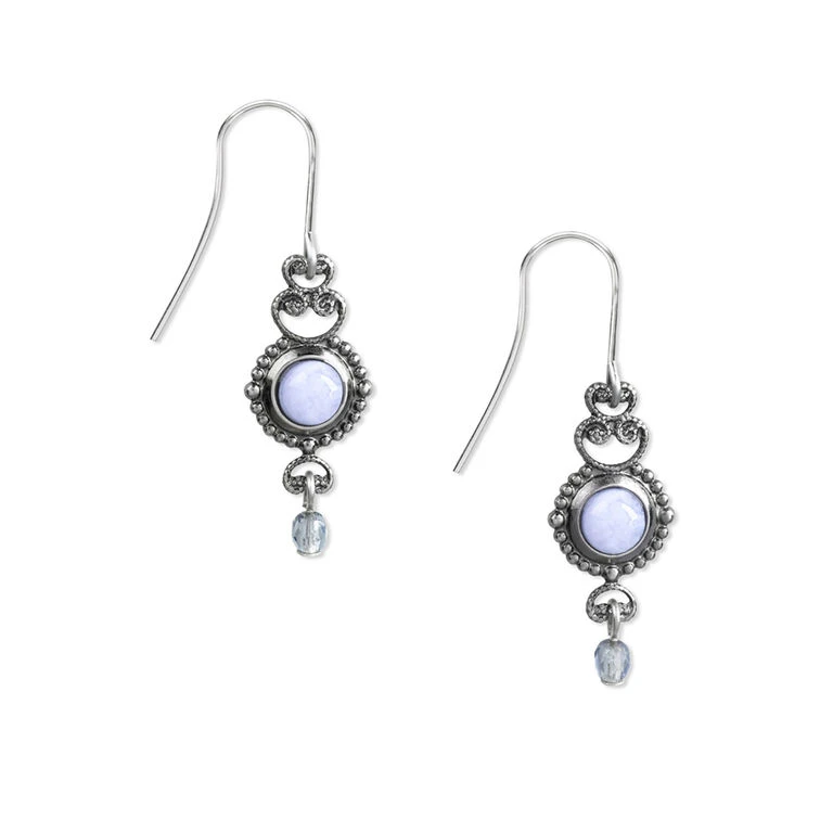 Silver Forest Silver-Tone Filigree And Blue Stone Drop Earrings 3 Silver Forest Silver-Tone Filigree And Blue Stone Drop Earrings