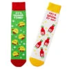 Hallmark Tacos And Hot Sauce Better Together Funny Crew Socks -Fashion Accessories Store Tacos and Hot Sauce Novelty Crew Socks 1SOX2095 01