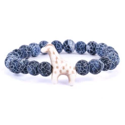 Fahlo Blue River Stone Giraffe Trek Bracelet