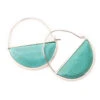 Turquoise Stone Prism Silver Hoop Earrings 2 Turquoise Stone Prism Silver Hoop Earrings -Fashion Accessories Store Turquoise Silver Hoop Earrings EP005 01