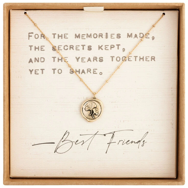 Flowers Charm Dear You Best Friend Necklace, 17.5" 4 Flowers Charm Dear You Best Friend Necklace, 17.5" - Image 2