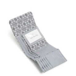 Vera Bradley RFID Riley Compact Wallet In Tranquil Medallion 5 Vera Bradley RFID Riley Compact Wallet In Tranquil Medallion -Fashion Accessories Store Vera Bradley Black and Gray Medallion Pattern Small Wallet 2842916609 02