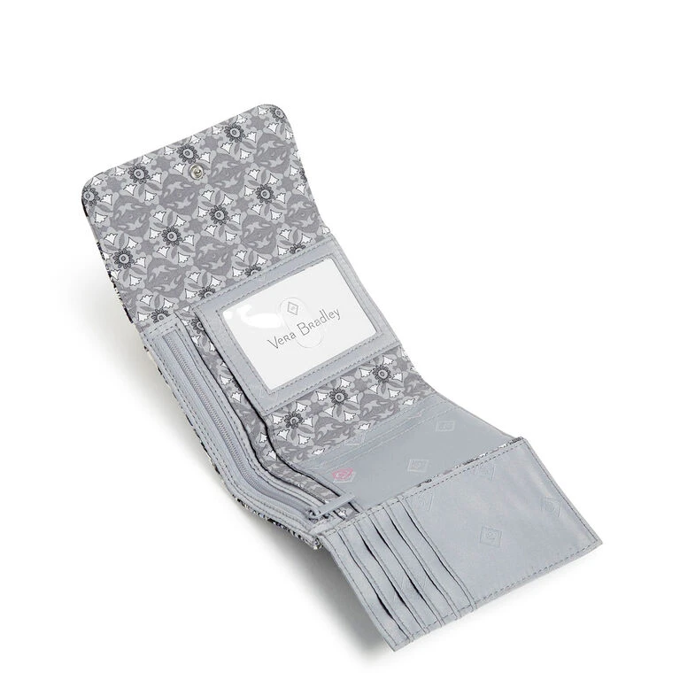 Vera Bradley RFID Riley Compact Wallet In Tranquil Medallion 4 Vera Bradley RFID Riley Compact Wallet In Tranquil Medallion - Image 2