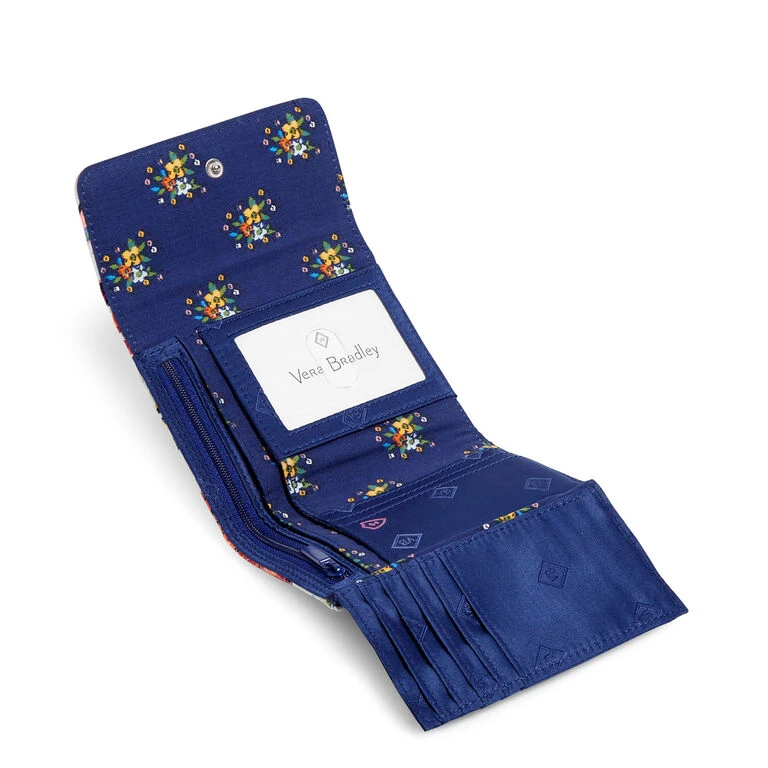 Vera Bradley RFID Riley Compact Wallet In Sea Air Floral 4 Vera Bradley RFID Riley Compact Wallet In Sea Air Floral - Image 2