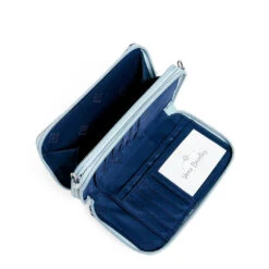 Vera Bradley RFID All-in-One Crossbody Purse In Perennials Gray -Fashion Accessories Store Vera Bradley GrayNavy Floral Print Crossbody Purse 2845515290 03