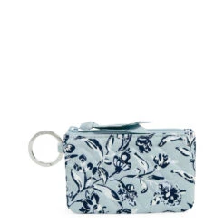Vera Bradley Zip ID Case In Perennials Gray