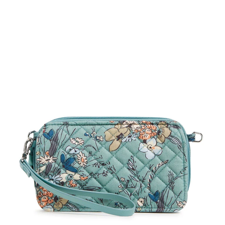 Vera Bradley RFID All-in One Crossbody Purse In Sunlit Garden Sage 3 Vera Bradley RFID All-in One Crossbody Purse In Sunlit Garden Sage