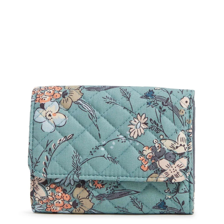 Vera Bradley RFID Riley Compact Wallet In Sunlit Garden Sage 3 Vera Bradley RFID Riley Compact Wallet In Sunlit Garden Sage