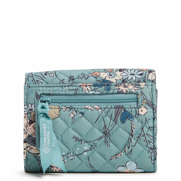 Vera Bradley RFID Riley Compact Wallet In Sunlit Garden Sage 4 Vera Bradley RFID Riley Compact Wallet In Sunlit Garden Sage - Image 2