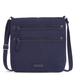 Vera Bradley Triple Zip Hipster In Classic Navy Microfiber