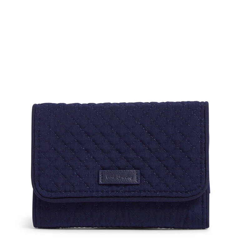 Vera Bradley RFID Riley Compact Wallet In Classic Navy 3 Vera Bradley RFID Riley Compact Wallet In Classic Navy